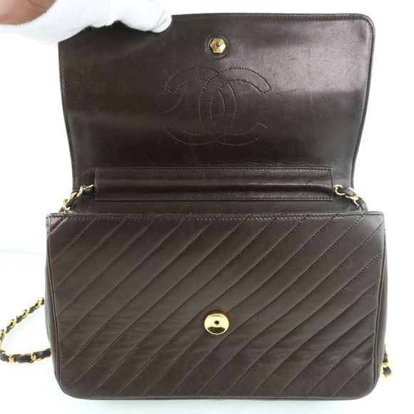 Chanel Chain Shoulder Lambskin Dark Brown Shoulder Bag - Picture 7 of 11